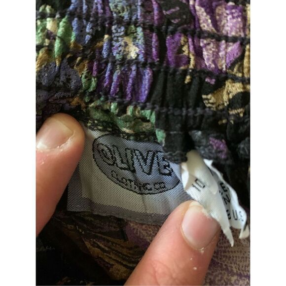 Vintage Olive Clothing Co skirt made in USA long floral women's size 1 - Picture 3 of 6